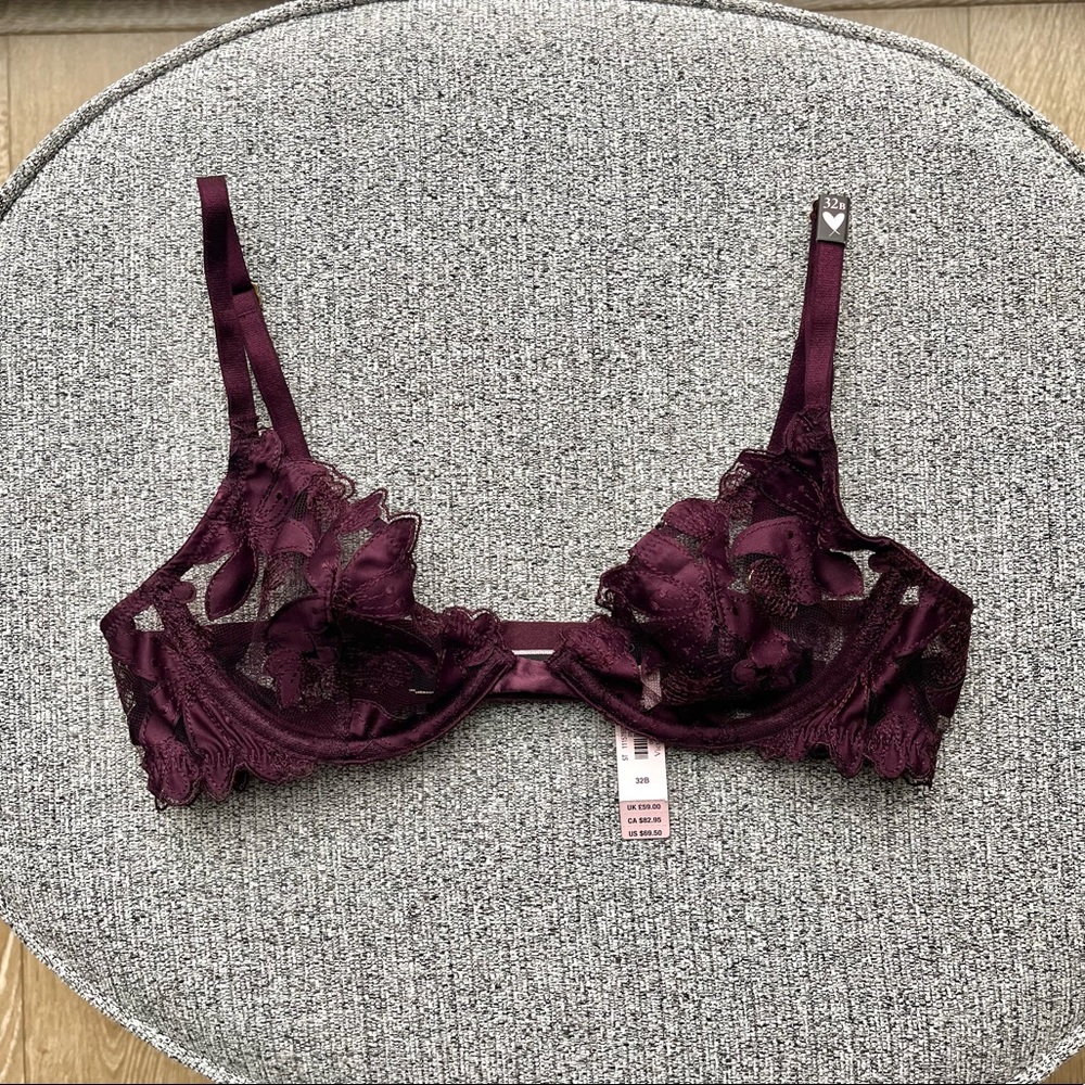 NWT Victoria's Secret Floral Embroidered Demi Bra